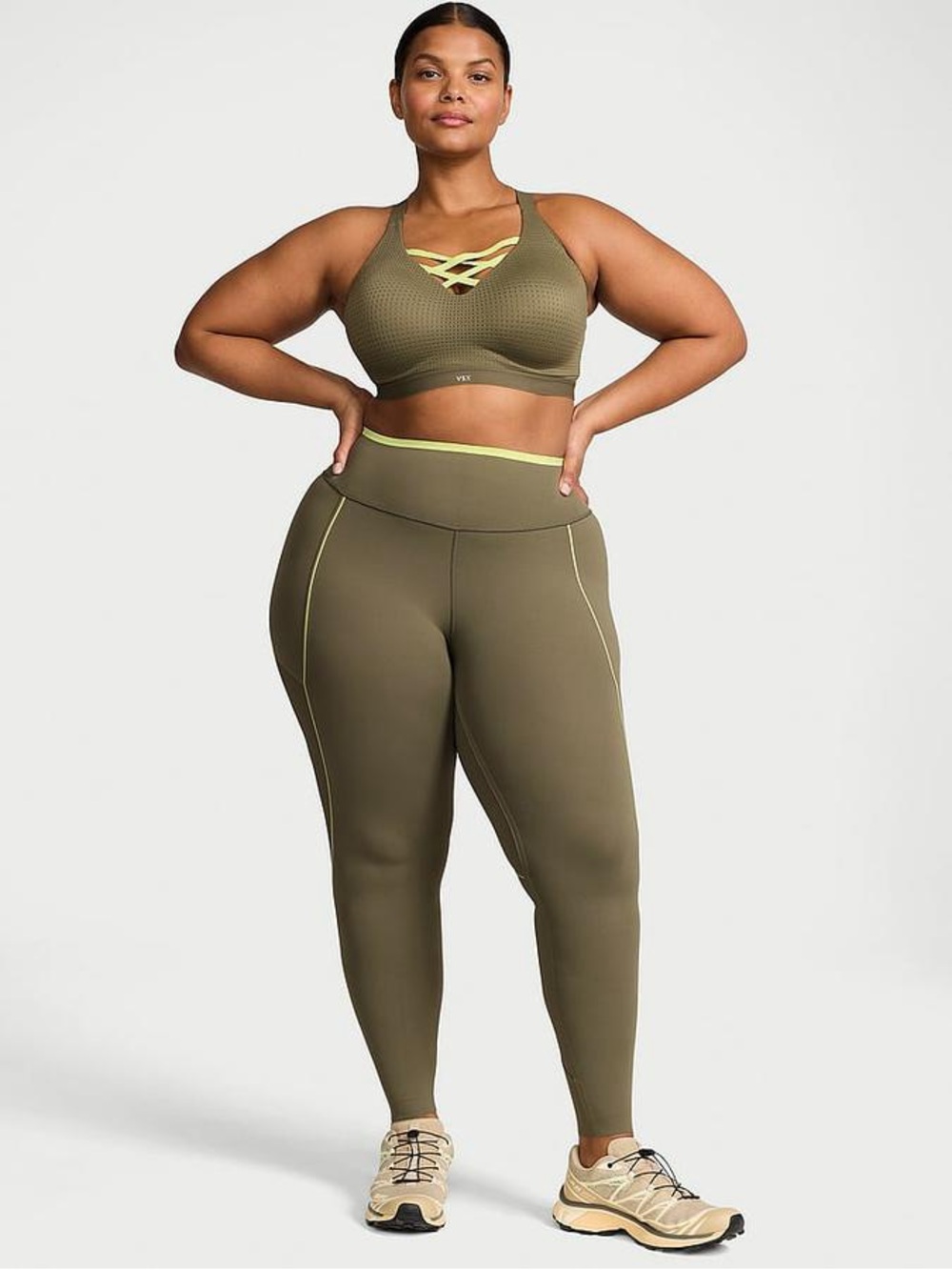VSX Victoria’s Secret Chroma Contours Green High-Rise Athletic Leggings - Picture 2 of 8